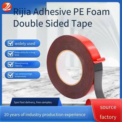 pe Foam Juze Double-sided Tape, Red Film and Black, Factory In-stock Wholesale, Strong Adhesion