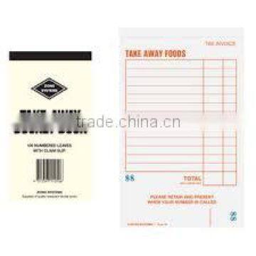 Printing Take-away Carbonless Waiter Pads, Order Pads, Docket Book