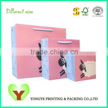 Lovely Pink Kraft Paper Bag Shopping For Food photo-5