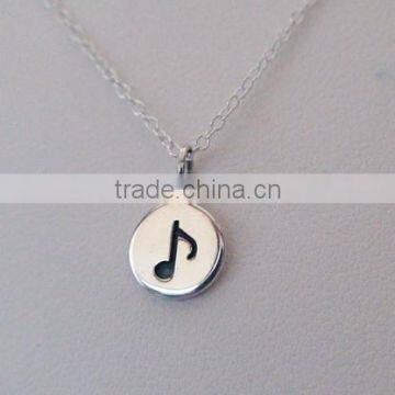 hot sale birthstone pendant necklace music musical notation pendant necklace stainess steel chain necklaces fashion accessories