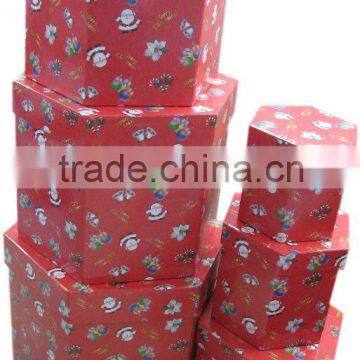 Hexagon Christmas favor gift box JA9126 6/S