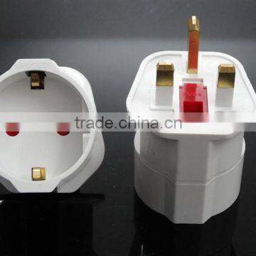 CE ROHS Approved Reliable PC UK Ireland HK Malaysia Singapore to Schuko Germany EU Plug Travel Adapter Converter