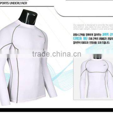 (OEM/ODM Factory)men compression tights base layer running fitness gym cycling soccer football hocky t shirts lycra men's sport