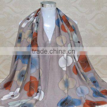 Manufacturer Wholesale Fringed Viscose Flower Printed Fall Fashion Woman Scarf