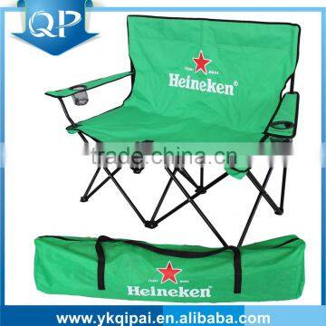 cheap foldable double camping chair with armrest