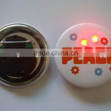 Cheap LED pins/LED flashing button badge/LED name badge with resin