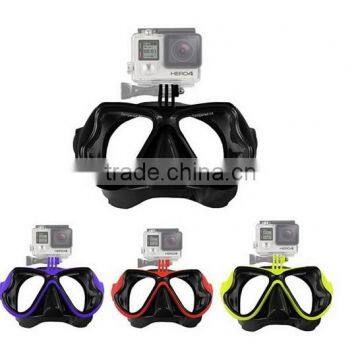 HOT SALE Sports Accessories Tempered Glasses Dive Scuba Face Mask Camera Mount Swimming Diving Mask For Gopro Hero 4 3+ 3