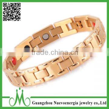 Wholesale gold plated jewelry men charm energy titanium bracelet