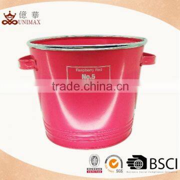 Decorative metal colored water bucket with common design