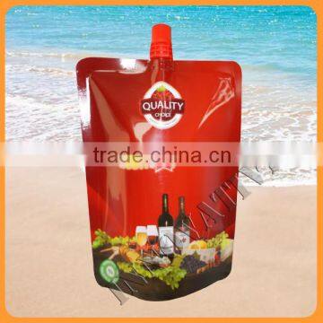 laminated releasable retort pouch with spout , ketchup drinks standing liquid packaging bag