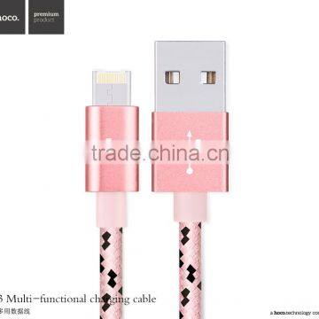 HOCO X3 Multifunctional Charging Cable For Iphone 5s/6/6s/6s Plus and Android Mobile Phone 2in1metal Nylon Weave Cable photo-4