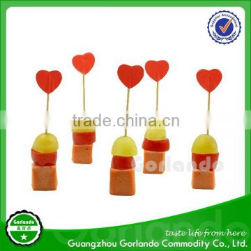 heart design cocktail flag picks, toothpick flags,wooden flag toothpick