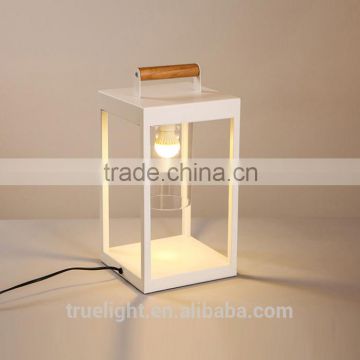 a shop table lamp with glass and wood for hotel made in china