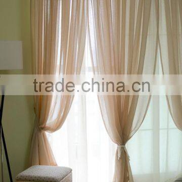 Plain Coloured Polyester Linen Curtain Fabric photo-4