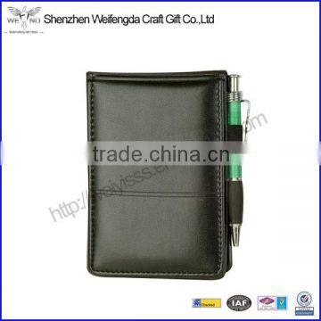 Wholesale Factory Business Card Slots Personal Leather Notepad Folder