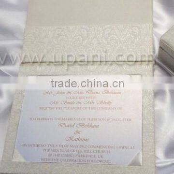 Silk Wedding Invitation Card With Brooch and Ribbon photo-6