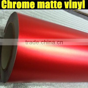 Chrome matte red vinyl sticker with super quality 1.52*20m per roll