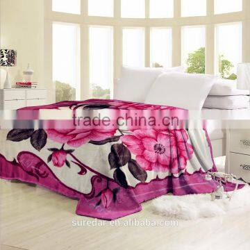 100% polyester mink fleece print blanket /super warm mink blanket