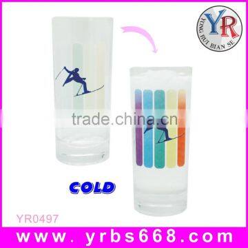 2015 hot sales color changing glass mug, magic cup sublimation