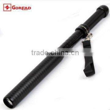 Goread Y33 metal long spiked mace flashlight Baseball bat torch LED 3W high bright 2015 police flashlight