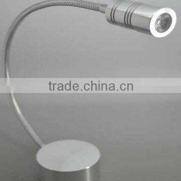 3W High power LED jewelry lighting silver color flexibel reading light