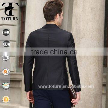 2016 New Fashion Black Slim Fit Design Blazer One Button Jacket Handsome Business Man Suit Italian Blazer