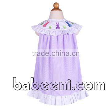 Bunny applique bishop dress for girl