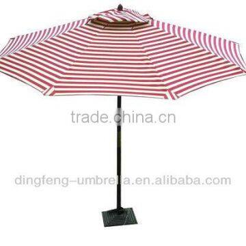 Durable cheap small visual effect wooden beach umbrella cotton fabric