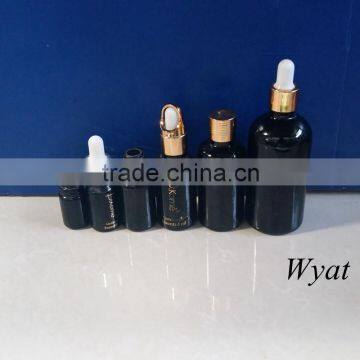 cheap 15ml 30ml 50ml 100ml black glass dropper bottles essential oil black bottles with caps