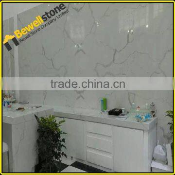 Prefab quartz countertops artificial quartz tops, calacatta quartz table top round shape