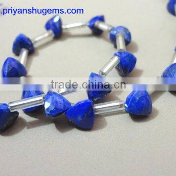 Side Drilled Faceted Trillion Lapis Lazuli