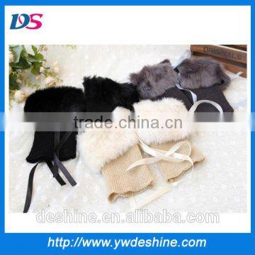 wholesale fashion fur knit mittens girls ST159