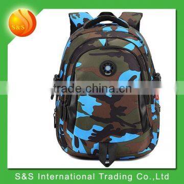 Camouflage style outdoor waterproof sport student school bag