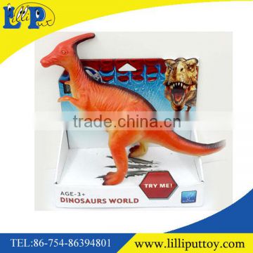 Animal world vinyl dinosaur toys with IC