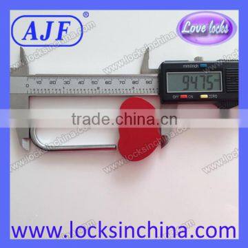 AJF New Arrival Only Manufacturer Popular Wholesale Colored Aluminium Double Heart Shape Padlock photo-6