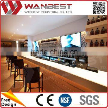Mobile wooden bar counter used