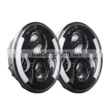80w 7" Halo Led Headlight Round 7inch H4 Hi/Low Beam 7INCH LED Headlights DRL Led Car Headlamp for Jeep Wrangler JK, TJ, CJ photo-2