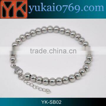 Yukai jewelry stainless steel chain bracelet with charms/wholesale metal bracelets