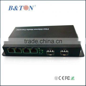 Gigabit Ethernet Switch 4 1000M UTP ports and two 1000M SFP media converter