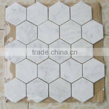 White Carrara Hexagon Mosaic Tiles Marble Tiles