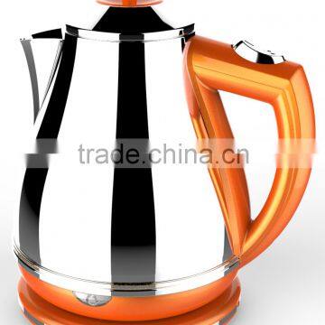 CE GS Aprroved 1.7L Orange Edge Color Stainless Steel Cordless Electric Water Kettle / HDK-210B-S