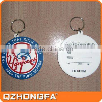 custom wholesale soft plastic key tag with metal