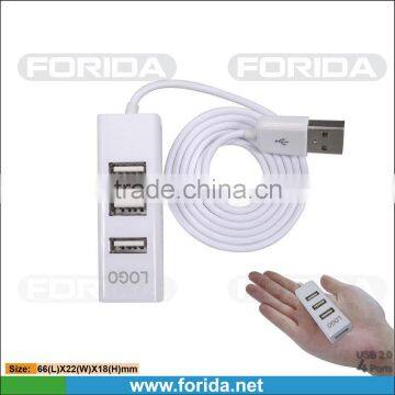 Hottest Mini USB COMBO 3ports USB 2.0 hub driver &TF card reader with 80CM cable for desktop