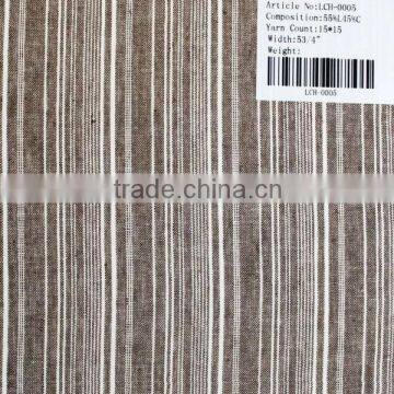 15*15 yarn dyed cotton/linen blend fabric