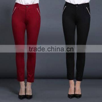 Women Knitted Stretch Pant OL Business Fit Trouser For Girls Clothes OEM Supplier From Guangzhou