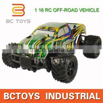 Chinese toy vehicle 1:16 scale rc monster truck toy with 20km/h speed.