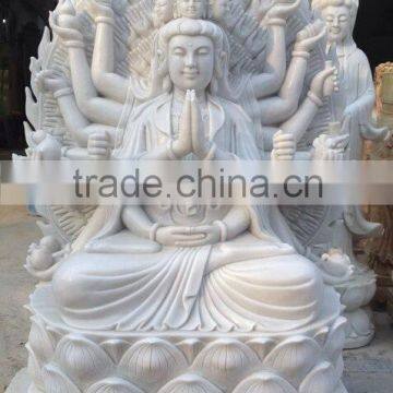 Thousand Hands Buddha Statue White Marble Hand Carving Sculpture No 03