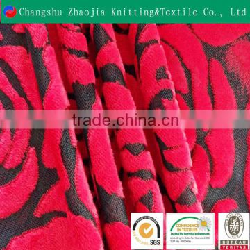 Changshu selling warp knitted solid color Burnt-out velvet sofa fabric