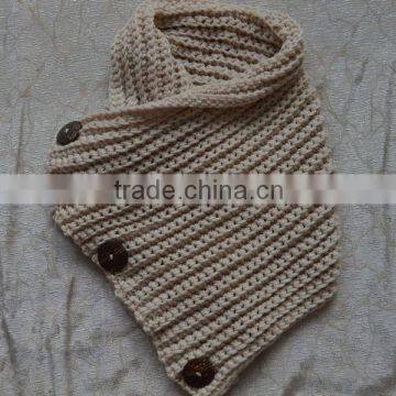 2015 women crochet cowl fashion knit cotton scarf