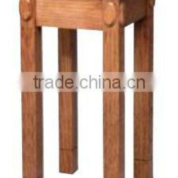 Wooden square top oak church flower stand with legs / Oak church furniture